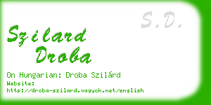szilard droba business card